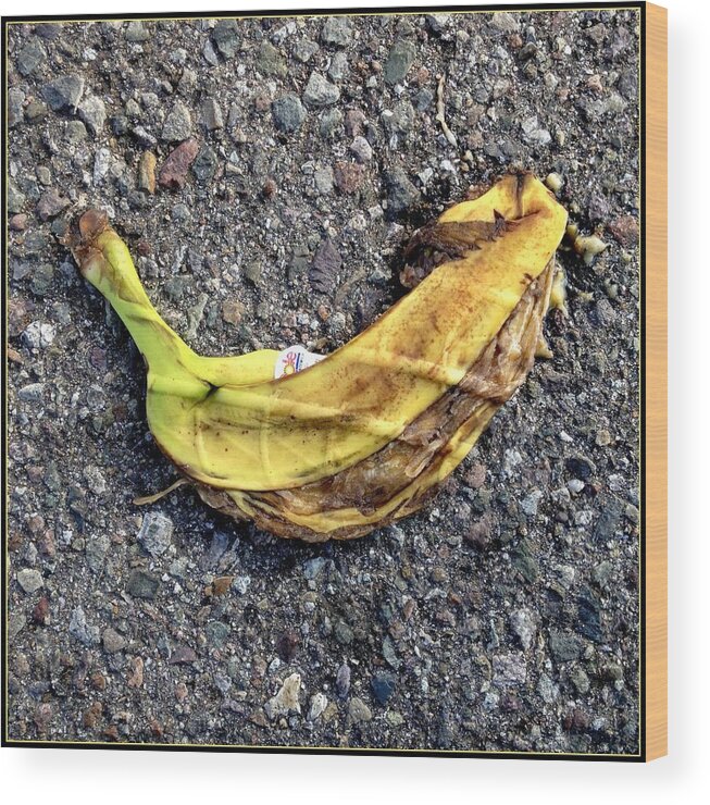 Banana Wood Print featuring the photograph Banana A Peel by Marlene Burns