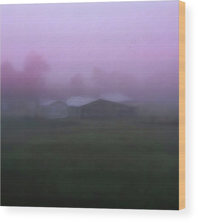 Photography Wood Print featuring the photograph Barn on a Misty Morning by Melissa D Johnston