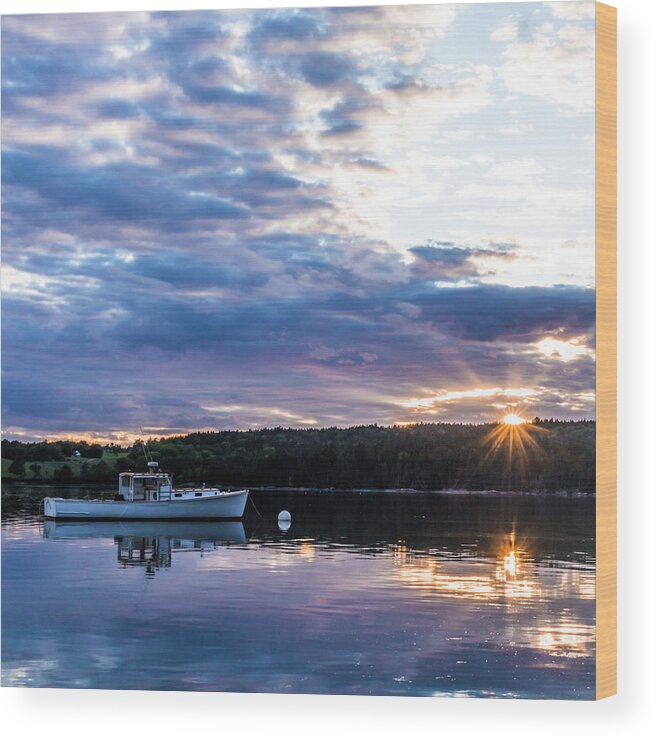 Sunset Wood Print featuring the photograph Bartlett's Landing Sunset Three by Holly Ross