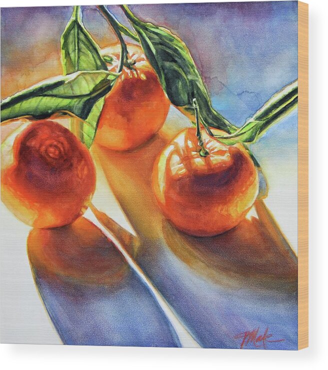 Fruit Wood Print featuring the painting Bask in the Sunshine by Tracy Male