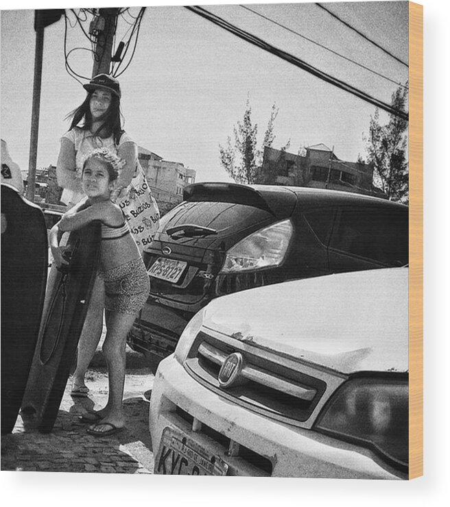 People Wood Print featuring the photograph Beach Parking

#girl #woman #people by Rafa Rivas