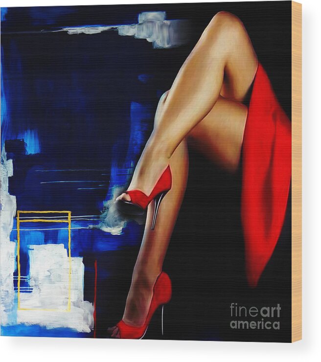 Dance Wood Print featuring the painting Beautiful Legs 02 by Gull G