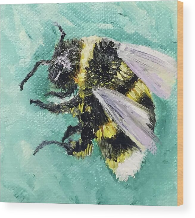 Bee Wood Print featuring the painting Bee Kind by Melissa Torres