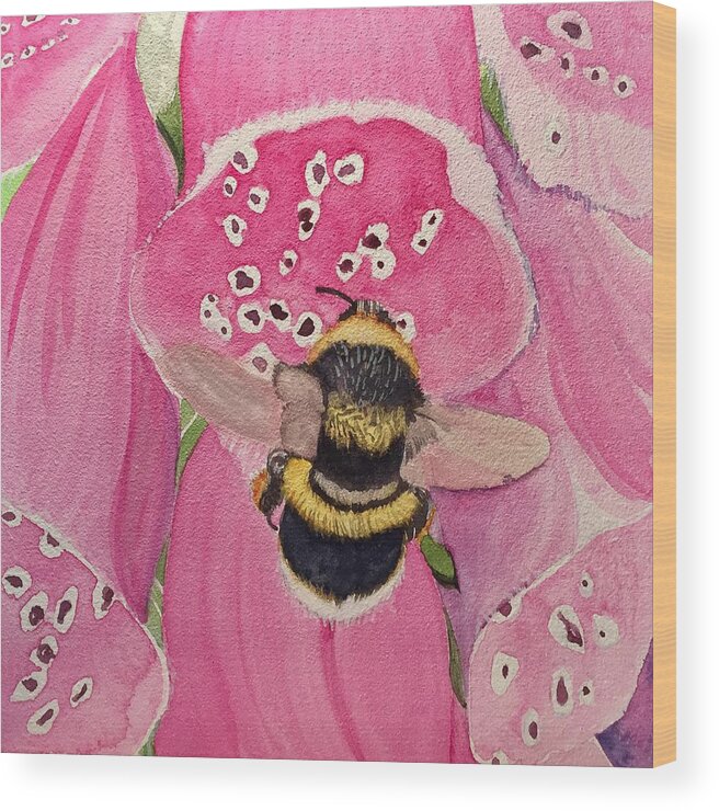 Bee Wood Print featuring the painting Bell Ringer by Sonja Jones