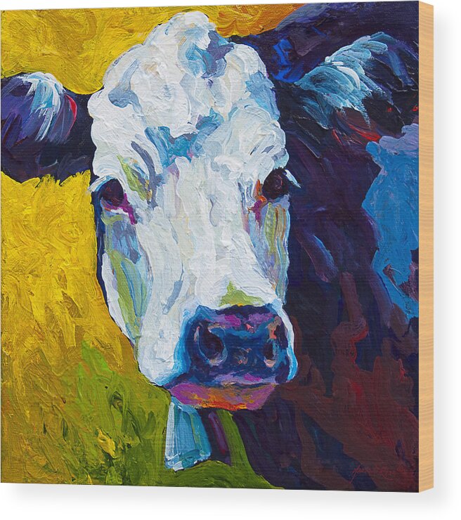 Cows Wood Print featuring the painting Belle by Marion Rose