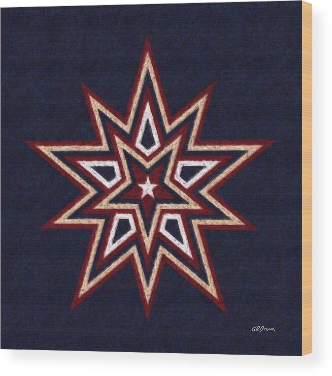 Star Wood Print featuring the digital art Binary Star by Greg Reed Brown