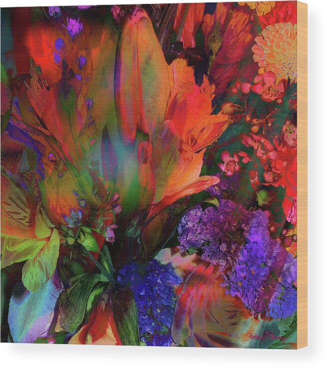 Flowers Wood Print featuring the digital art Birthday Flowers by Barbara Berney