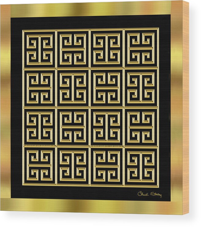 Black And Gold 11 - Chuck Staley Wood Print featuring the digital art Black and Gold 11 by Chuck Staley