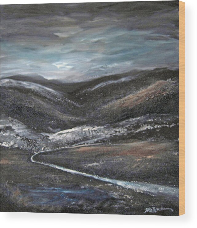 Hills Wood Print featuring the painting Black Hills by Roberta Rotunda