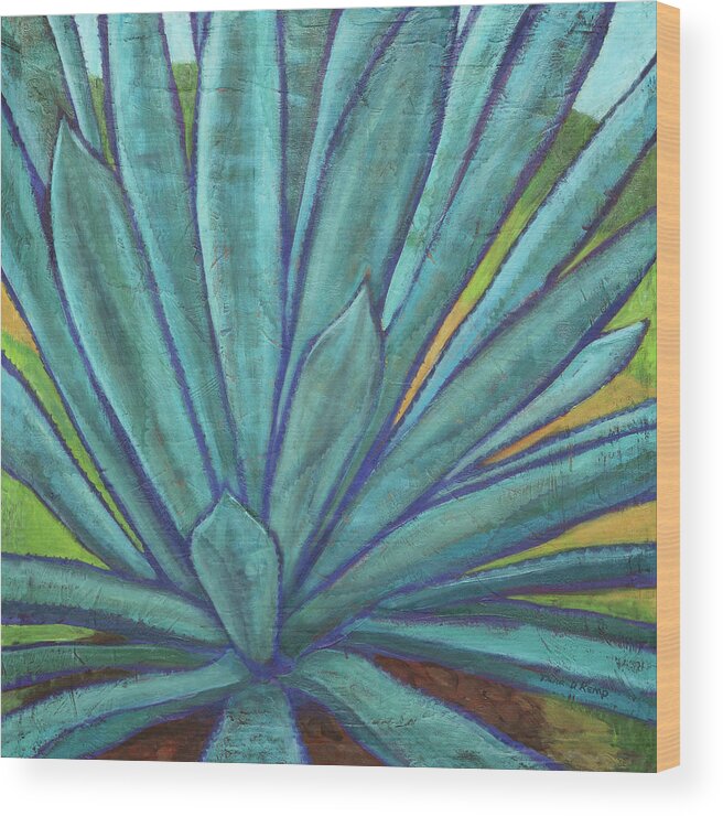 Coconut Bliss Wood Print featuring the painting Blissful Agave by Tara D Kemp