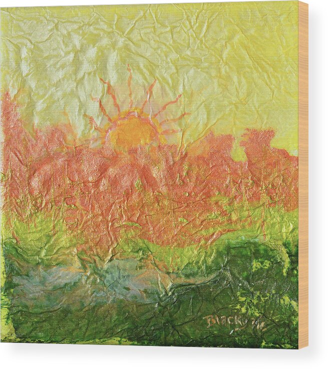 Sun Wood Print featuring the painting Blistering Summer by Donna Blackhall