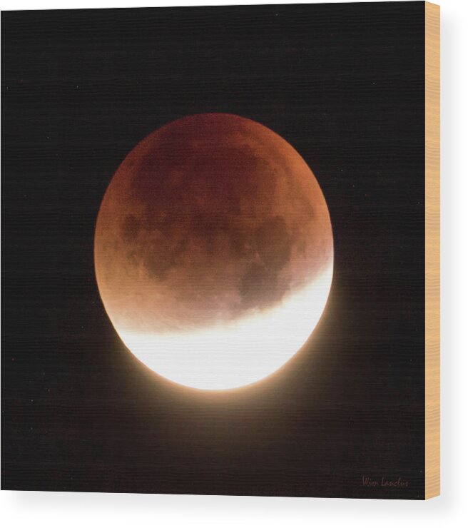 Super Wood Print featuring the photograph Blood Moon Eclipse by Wim Lanclus