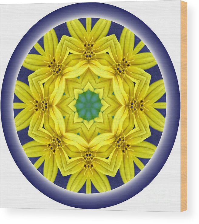 Yellow Wood Print featuring the digital art Blossom by Kathy Strauss