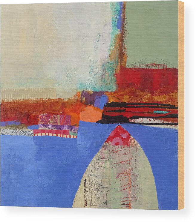 Abstract Art Wood Print featuring the painting Blue Arch by Jane Davies