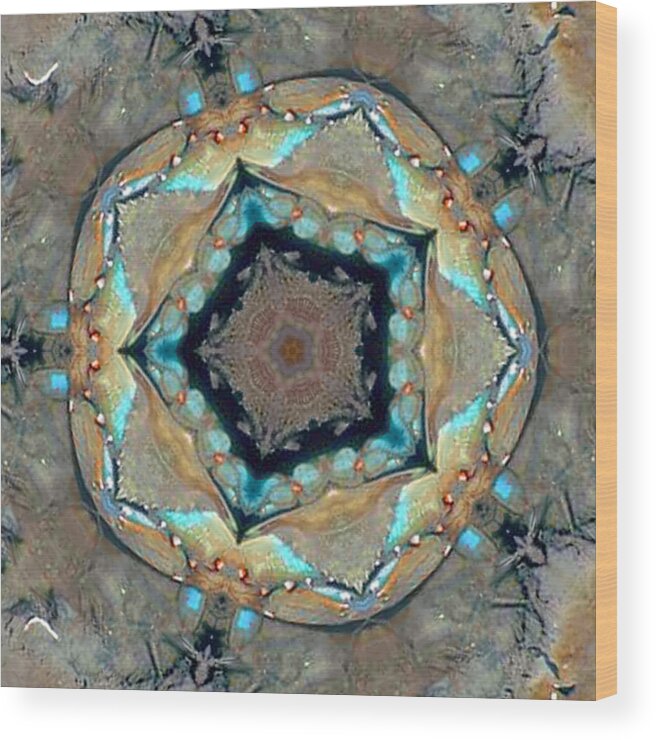 Blue Wood Print featuring the photograph Blue Crab Kaleidoscope by Bill Barber