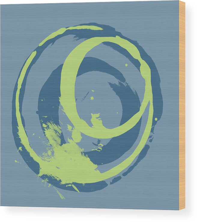 Green Wood Print featuring the painting Blue Green 2 by Julie Niemela