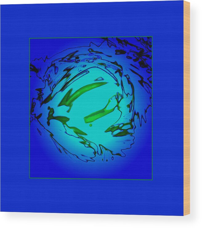 Digital Art Wall Decor Abstract Wood Print featuring the digital art Blue Lagoon by Roy Lewis