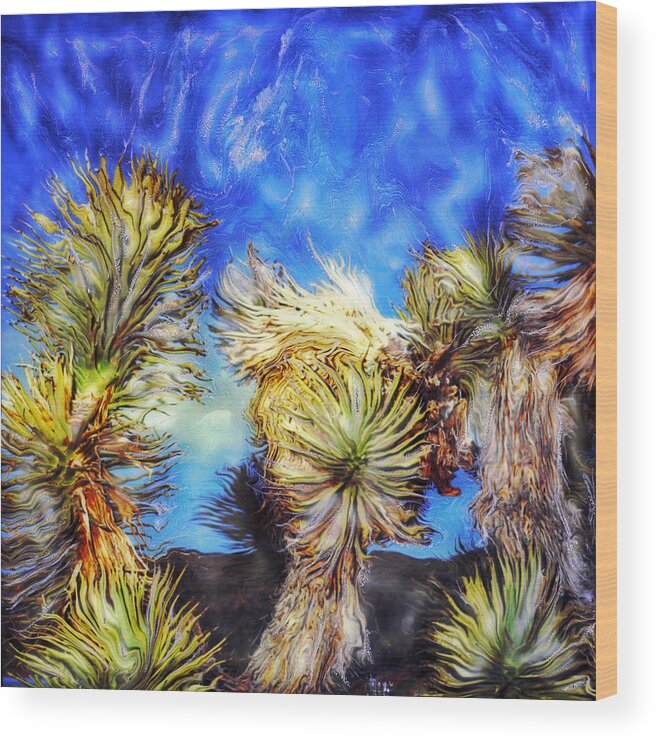 Paul-tokarski Wood Print featuring the photograph Blue Sky Yucca by Paul Tokarski
