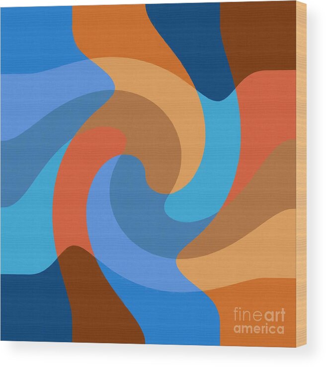 Dune Wood Print featuring the painting Blue Within Blue by Pet Serrano