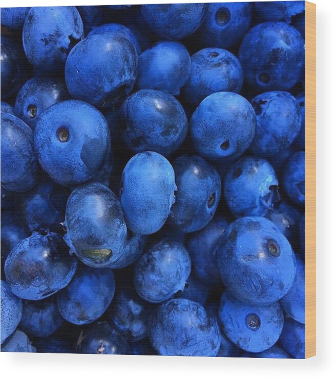 Food Wood Print featuring the photograph Blueberries Freshly Picked Tasmania by Paul Dal Sasso