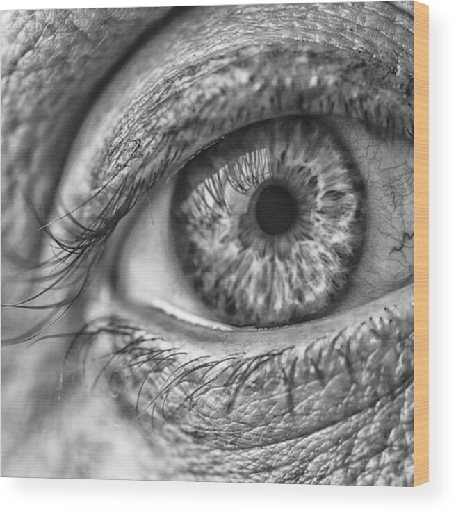 Eyes Wood Print featuring the photograph #blueeyes #blue #eyes #pupil #cornea by David Haskett II