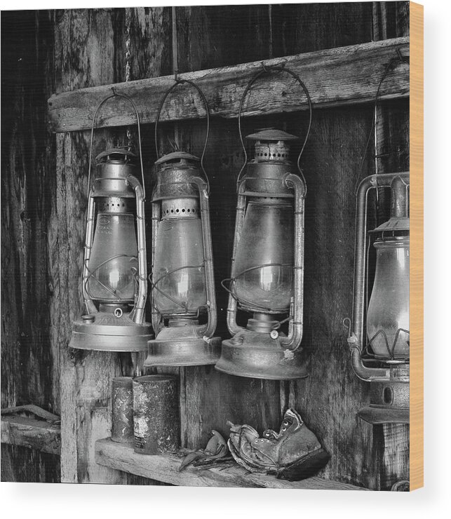 Bodie California Wood Print featuring the photograph Bodie Lanterns by Tom Singleton