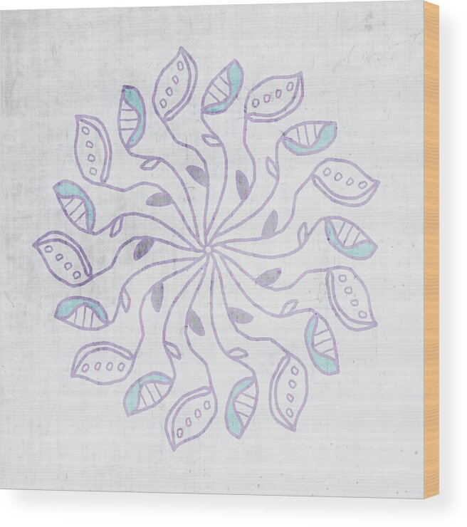 Mandala Wood Print featuring the mixed media Boho Floral Mandala 3- Art by Linda Woods by Linda Woods
