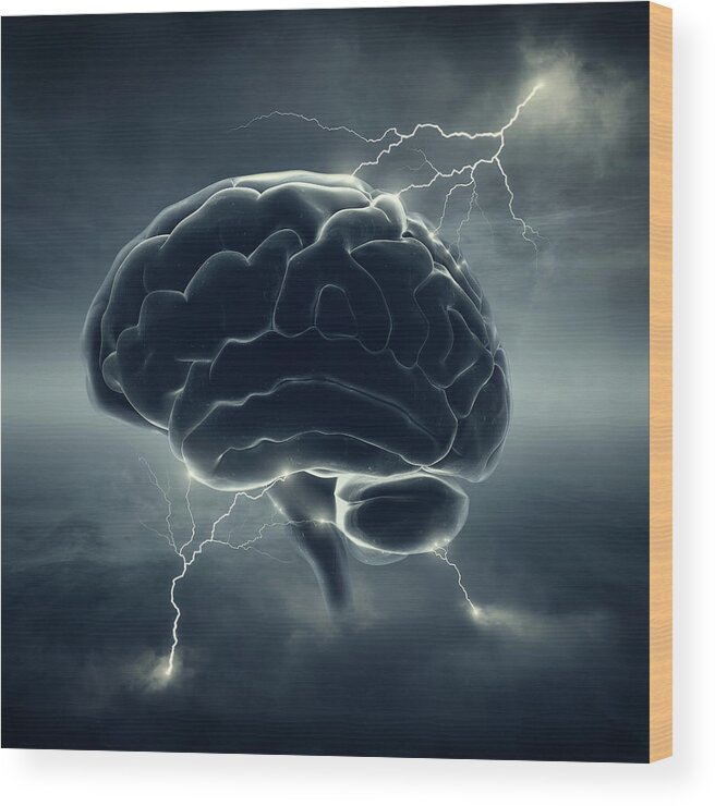 Brain Wood Print featuring the photograph Brainstorm by Johan Swanepoel