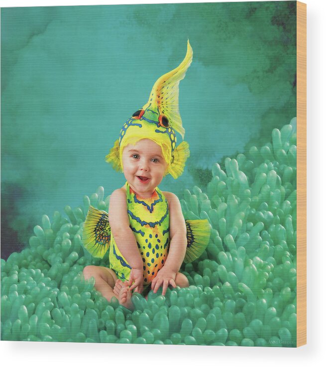 Under The Sea Wood Print featuring the photograph Brando as a Gobi Fish by Anne Geddes