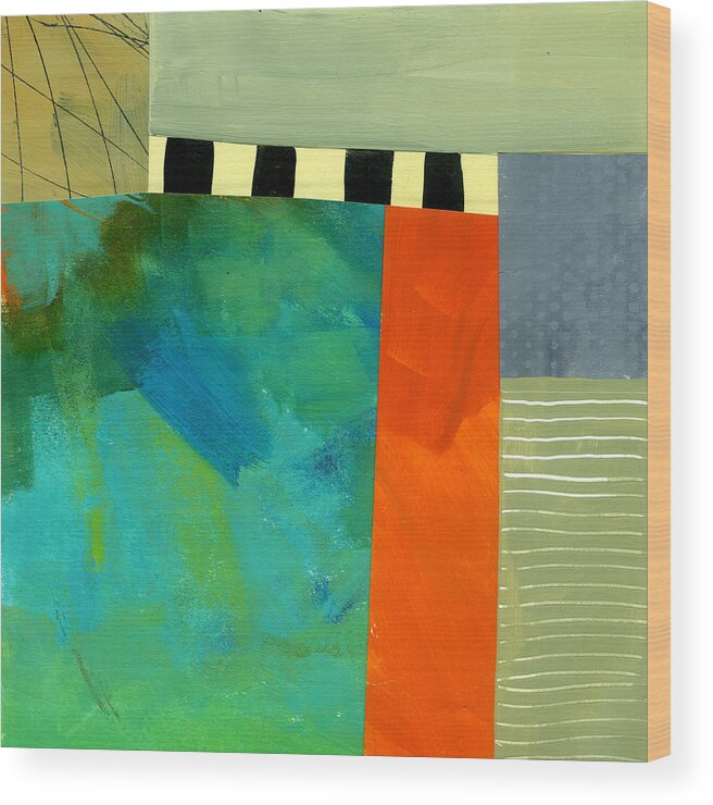  Abstract Art Wood Print featuring the painting Breakwater by Jane Davies