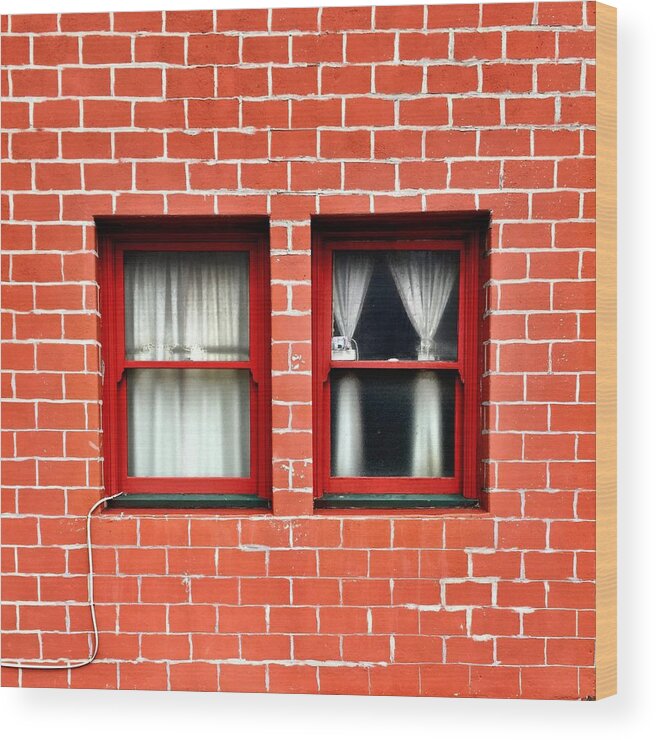  Wood Print featuring the photograph Brick and Windows by Julie Gebhardt