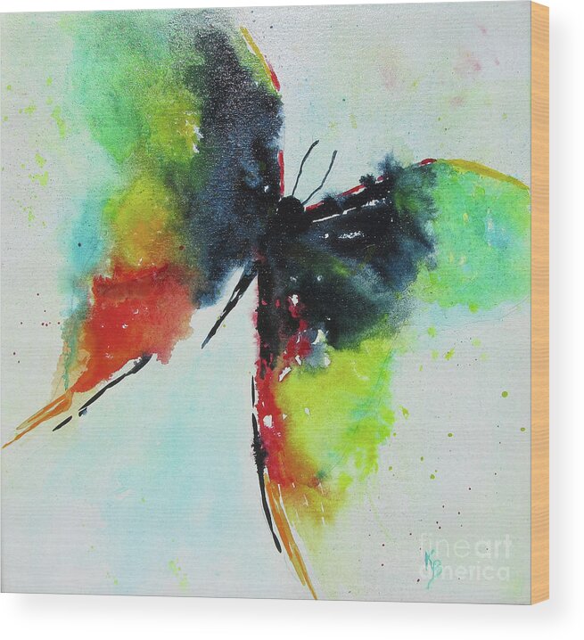 Butterfly Wood Print featuring the painting Butterfly 2 by Karen Fleschler