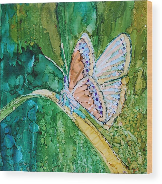 Butterfly Wood Print featuring the painting Butterfly by Ruth Kamenev