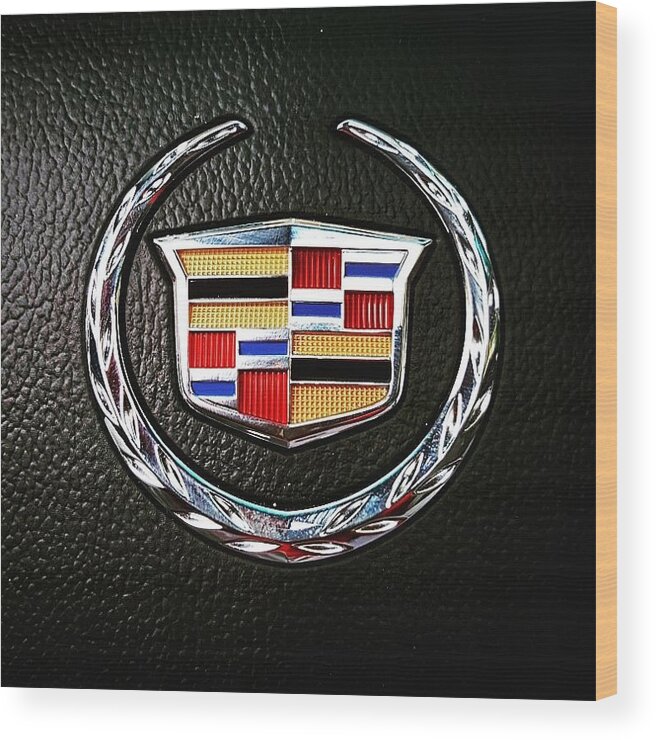 Cadillac Wood Print featuring the photograph Cadillac Emblem by Britten Adams