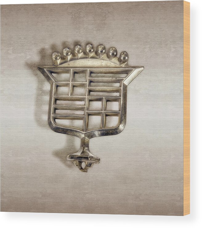 Antique Toy Wood Print featuring the photograph Cadillac Emblem by YoPedro