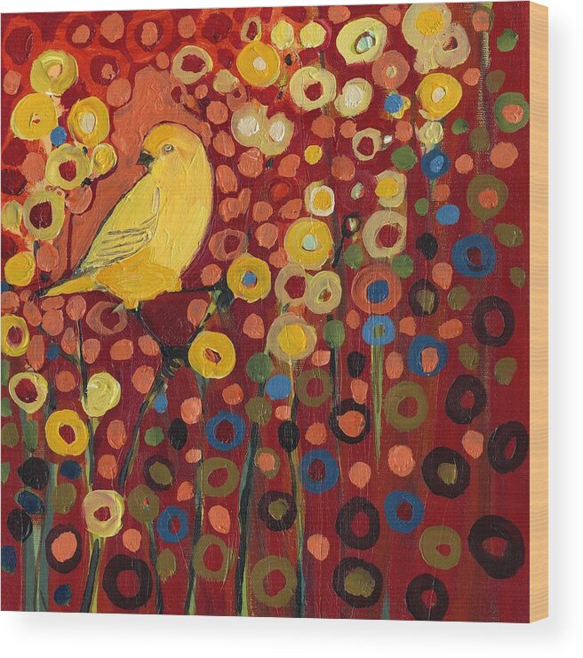 Canary Wood Print featuring the painting Canary in Red by Jennifer Lommers