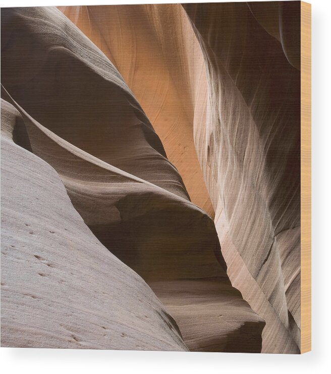 Abstract Wood Print featuring the photograph Canyon Sandstone Abstract by Mike Irwin