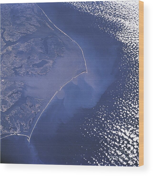 Aerial Wood Print featuring the photograph Cape Hatteras Islands Seen From Space by Science Source