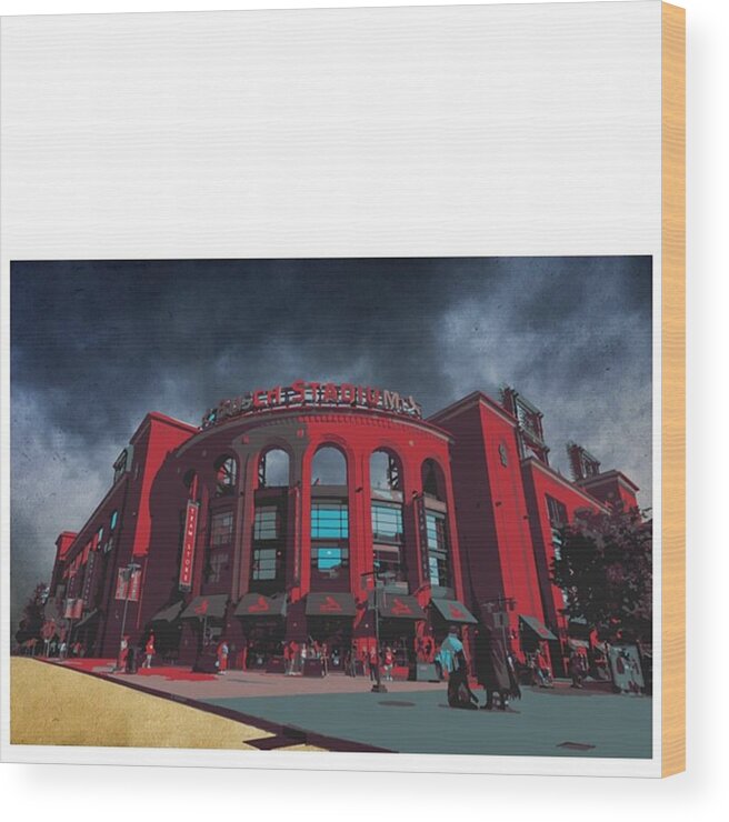 Bushstadium Wood Print featuring the photograph @cardinals @stlramscheer @carriestlouis by David Haskett II