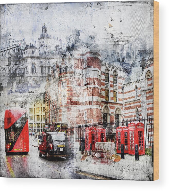 Londonart Wood Print featuring the digital art Carey Street by Nicky Jameson