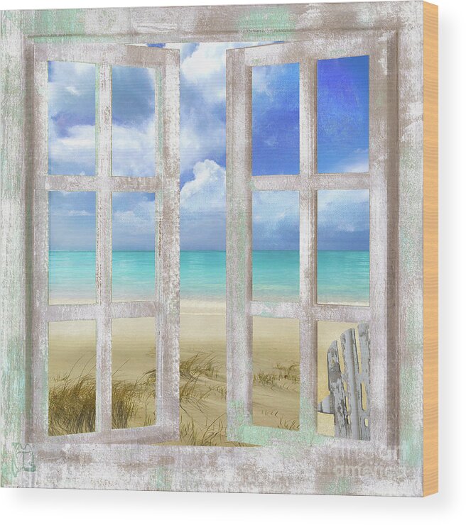 Caribbean Cottage Tropical Beach House Window Coastal Art Wood