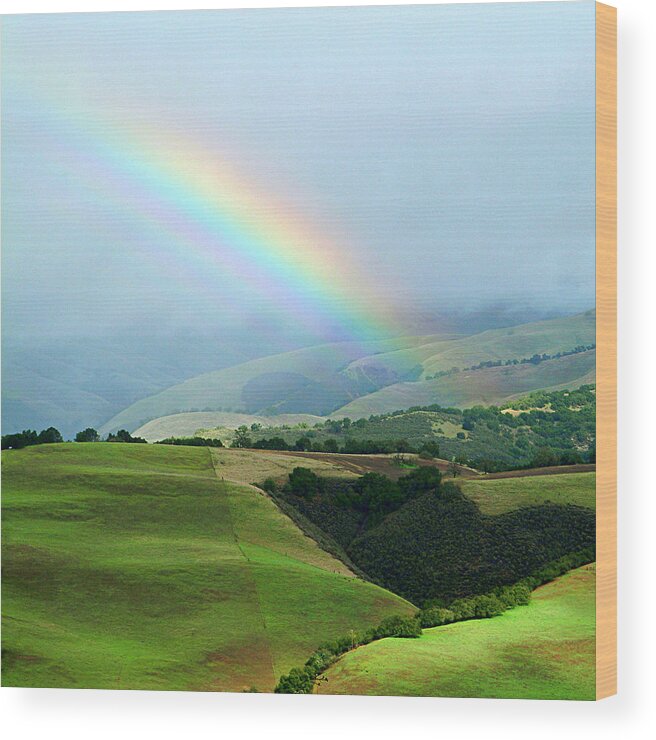 Rainbow Wood Print featuring the photograph Carmel Valley Rainbow by Charlene Mitchell