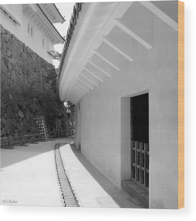 Japan Wood Print featuring the photograph Castle Wall by Keiko Richter