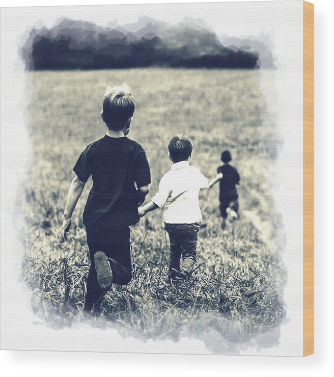 Sepia Tone Wood Print featuring the photograph Catch Me If You Can by Phil Perkins