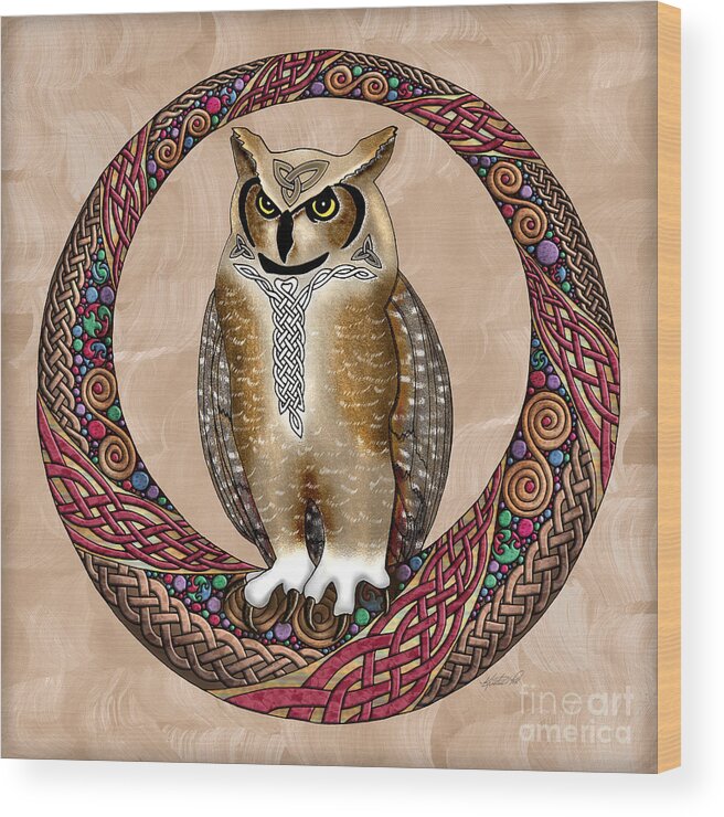 Artoffoxvox Wood Print featuring the photograph Celtic Owl by Kristen Fox