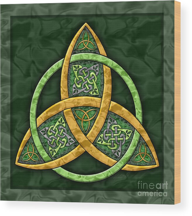Artoffoxvox Wood Print featuring the painting Celtic Trinity Knot by Kristen Fox