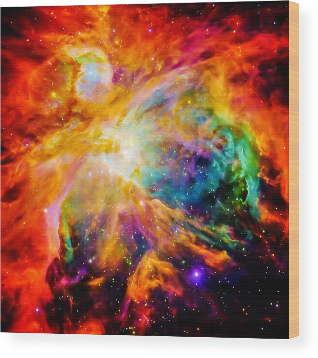 Spitzer Space Telescope Wood Print featuring the photograph Chaos in Orion by Britten Adams