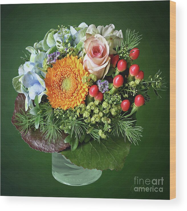 Gabriele Pomykaj Wood Print featuring the photograph Charming Flower Bouquet by Gabriele Pomykaj
