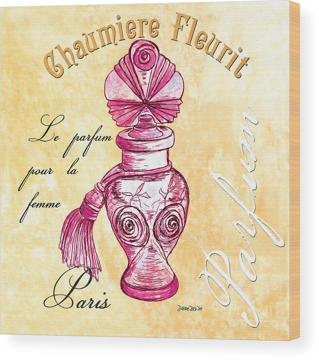 Perfume Wood Print featuring the painting Chaumiere Fleurit by Debbie DeWitt