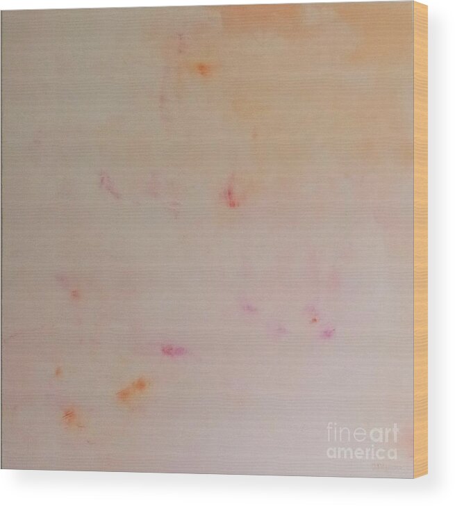 Abstract Wood Print featuring the painting Cherry Blossom Sunrise by Jarek Filipowicz